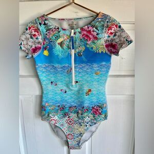 New johnny was under the sea ocean fish scuba one piece rash guard swimsuit